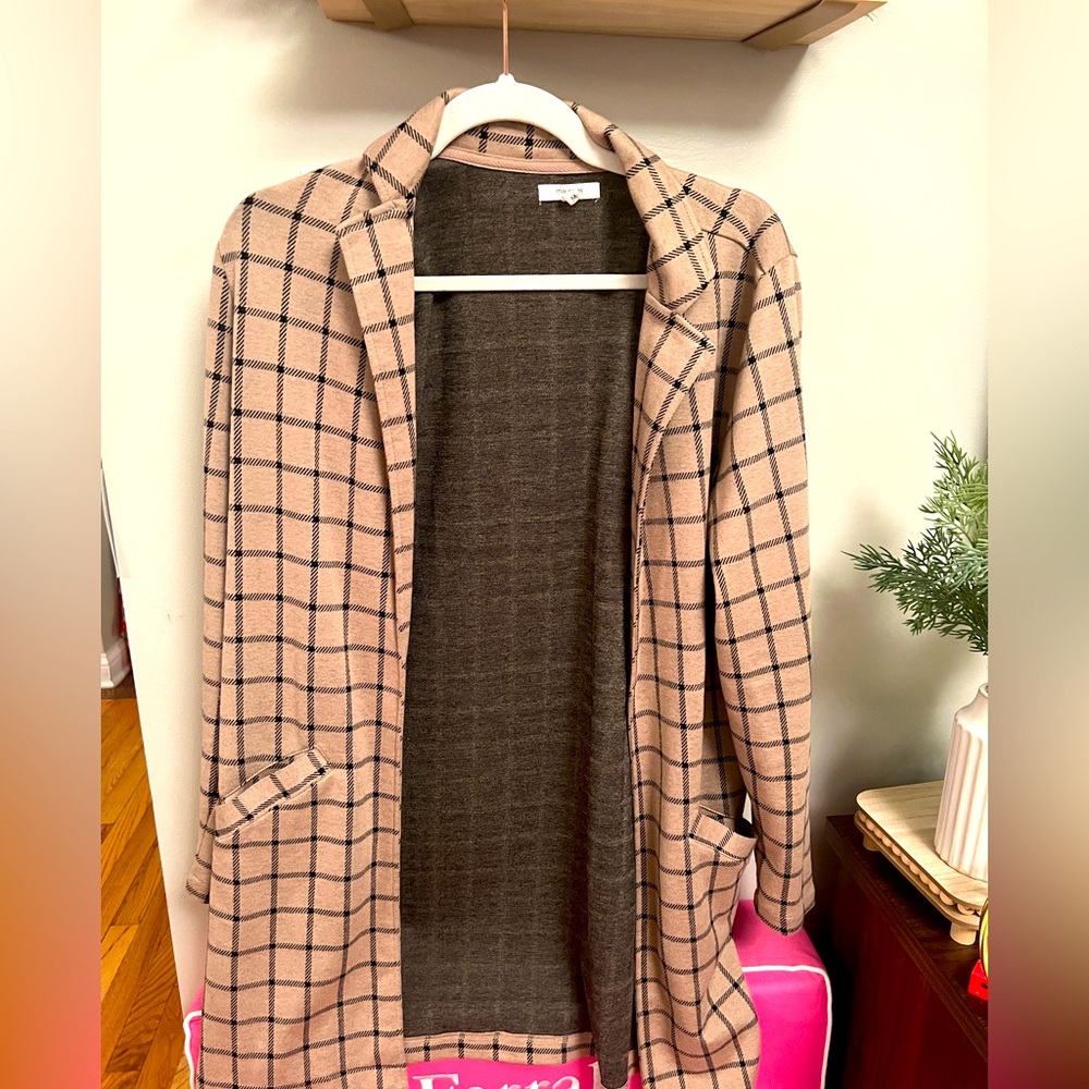 Open Front Long Jersey Cardigan